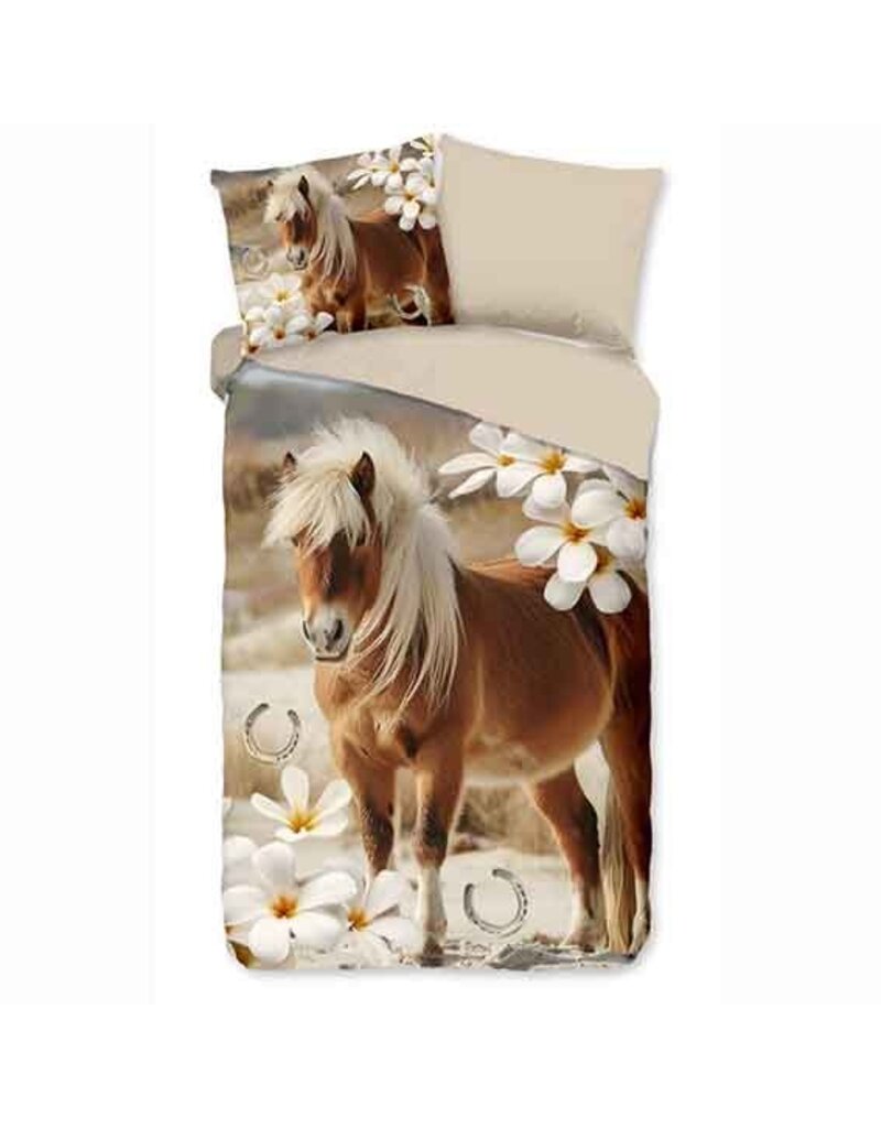 Dekbed Pure - Paard met bloemen