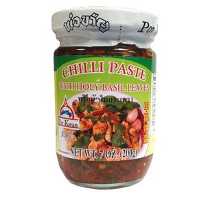 Por Kwan Por Kwan Chilipaste mit Thai-Basilikum, 200g