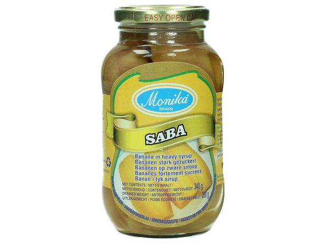 Monika Saba Banana in Syrup, 340g Monika Saba Banana in Syrup, 340g