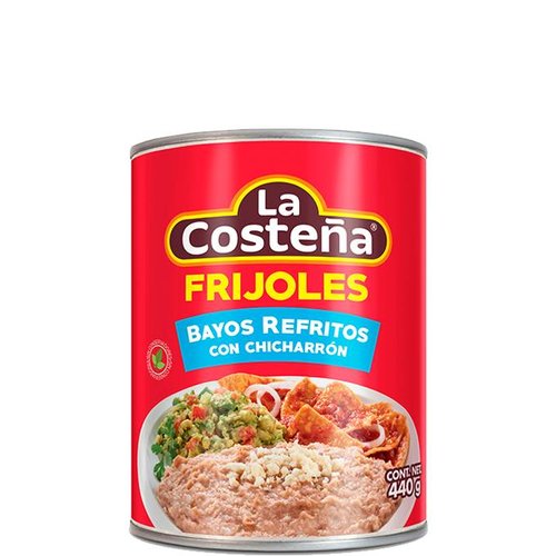 La Costena Refried Pinto beans with Chicharron, 440g La Costena Refried Pinto beans with Chicharron, 440g