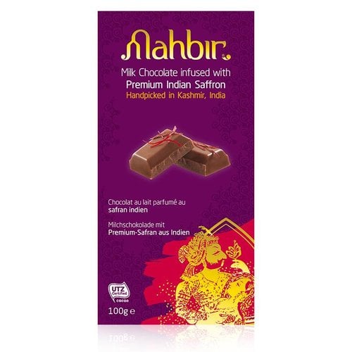 Mahbir Milk Chocolate With Saffron, 100g