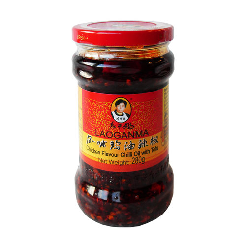 Lao Gan Ma Chicken Flavor Chilli Oil with Tofu, 280g Lao Gan Ma Chicken Flavor Chilli Oil with Tofu, 280g