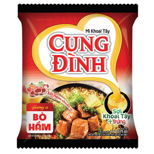 Cung Dinh Instant Noedels Bo Ham Gestoofd Rundvlees, 77 g Cung Dinh Instant Noedels Bo Ham Gestoofd Rundvlees, 77 g