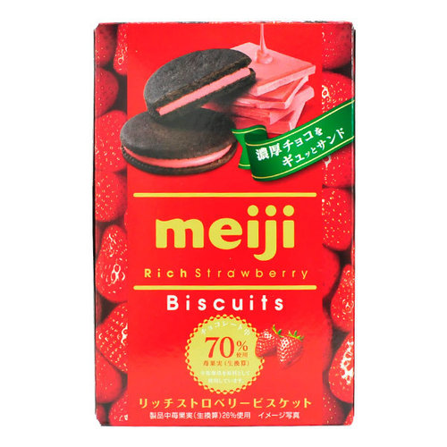 Meiji Meiji Rich Strawberry Biscuits, 99g Meiji Meiji Rich Strawberry Biscuits, 99g