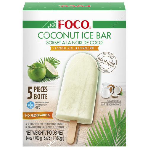 Foco Foco Coconut Ice Bar, 400g Foco Foco Coconut Ice Bar, 400g