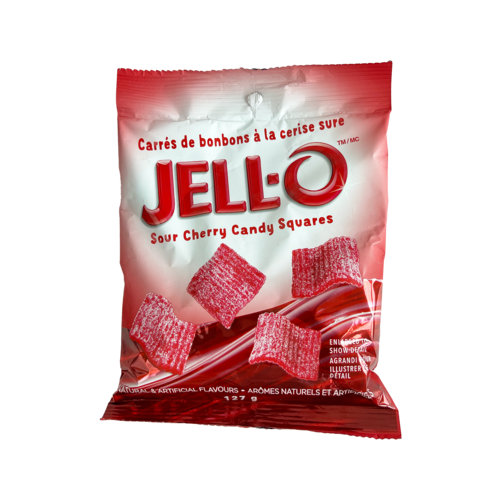 Jello Jello Sour Cherry Candy Squares, 127g Jello Jello Sour Cherry Candy Squares, 127g