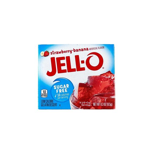 Jello Jello Strawberry Banana Sugar Free, 8g