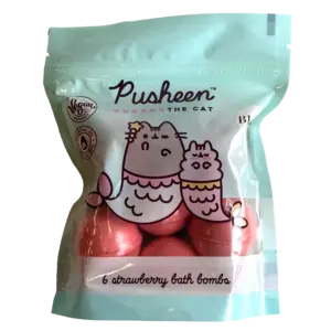 Pusheen Erdbeer-Badebomben, 6 Stück