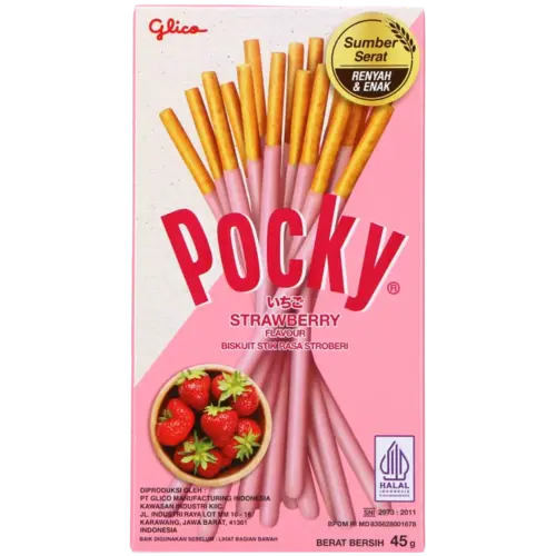 Glico Glico Pocky Strawberry Indonesia, 45g