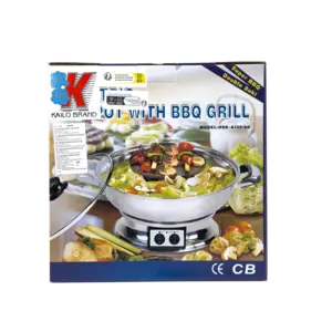 Kailo Electric Hotpot With BBQ Grill, 33cm