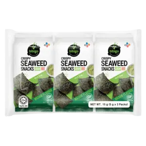 Bibigo Crispy Seaweed Snack Wasabi, 3x5g