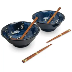 EDO JAPAN EDO JAPAN EDO Udon Bowl Set HANA BLUE