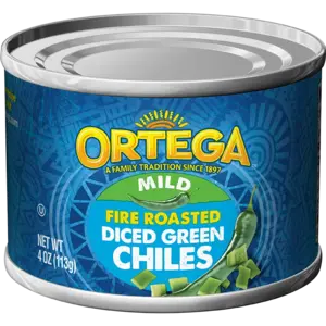 Ortega Ortega feuergeröstete gewürfelte grüne Chilis, 113g Ortega Ortega feuergeröstete gewürfelte grüne Chilis, 113g