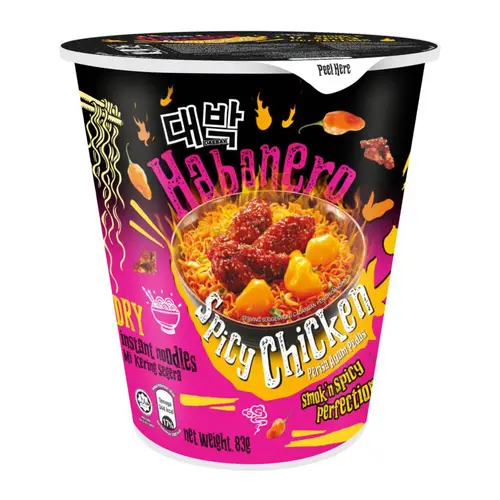 Daebak Daebak Habanero Scharfe Hähnchen-Nudeln, 83g