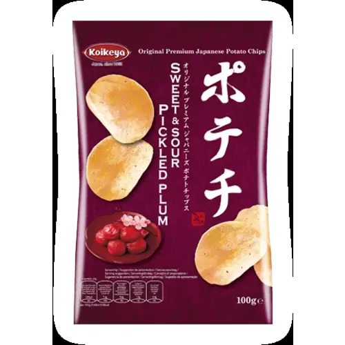 Koikeya Potato Chips Sweet Sour Pickled Plum, 100g