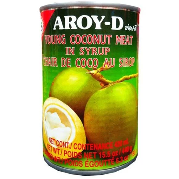 Aroy-D Young Coconut Meat in Syrup, 440g - Tjin's Toko
