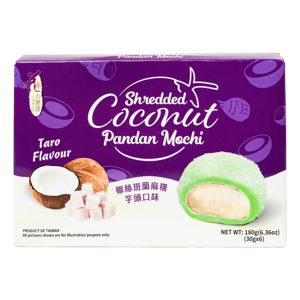Love & Love LL Shredded Coconut Pandan Mochi Taro, 180g