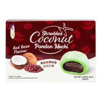 LL Shredded Coconut Pandan Mochi Red Bean, 180g