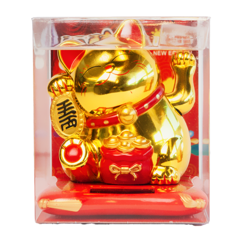 Fortune Cat Gold Solar 10.5cm Fortune Cat Gold Solar 10.5cm