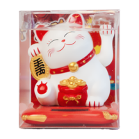 Fortune Cat White Solar 10.5cm
