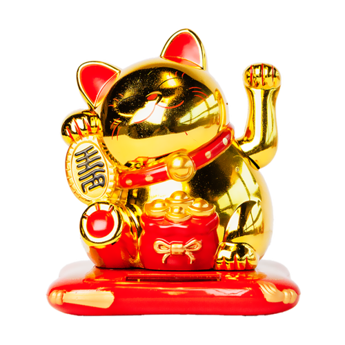 Fortune Cat Gold Solar 10.5cm Fortune Cat Gold Solar 10.5cm