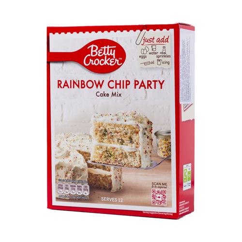 Betty Crocker Betty Crocker Rainbow Chip Party Cake Mix, 425g Betty Crocker Betty Crocker Rainbow Chip Party Cake Mix, 425g
