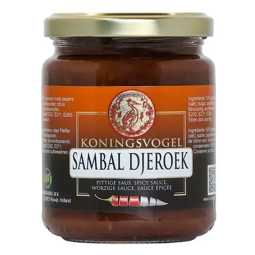 Koningsvogel Koningsvogel Sambal Djeroek, 270g Koningsvogel Koningsvogel Sambal Djeroek, 270g