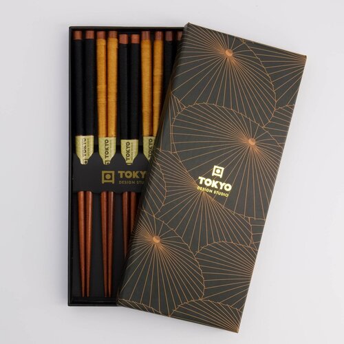 Tokyo Design Studio Wooden Chopstick Gift Set Golden Umbrella Tokyo Design Studio Wooden Chopstick Gift Set Golden Umbrella