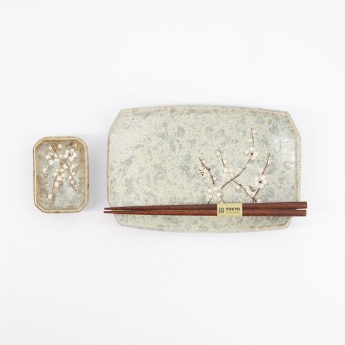 Tokyo Design Studio 3-Delige Japanse Sushi Gift Set - Grey Soshun Tokyo Design Studio 3-Delige Japanse Sushi Gift Set - Grey Soshun