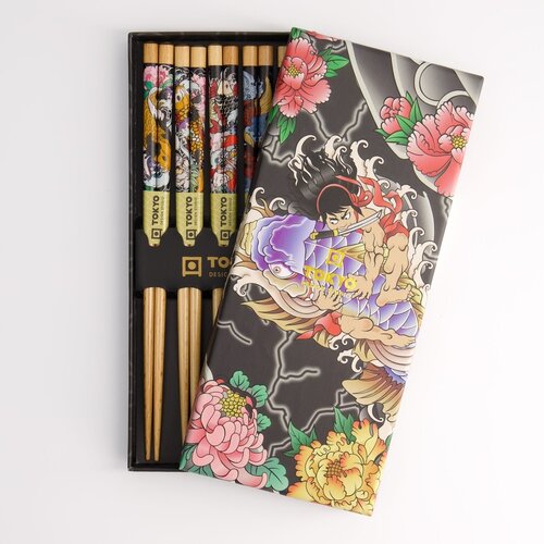 Tokyo Design Studio Wooden Chopstick Gift Set Yakuza Carp Tokyo Design Studio Wooden Chopstick Gift Set Yakuza Carp