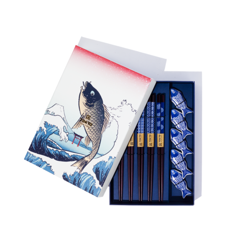 Tokyo Design Studio Chopstick Set With Rest Fish Tokyo Design Studio Chopstick Set With Rest Fish