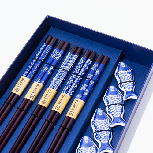 Tokyo Design Studio Chopstick Set With Rest Fish Tokyo Design Studio Chopstick Set With Rest Fish