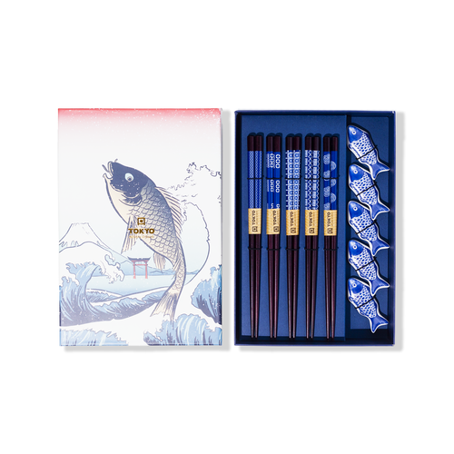 Tokyo Design Studio Chopstick Set With Rest Fish Tokyo Design Studio Chopstick Set With Rest Fish