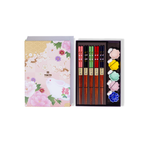 Tokyo Design Studio Tokyo Design Chopstick Set With Rest Rabbit Sakura