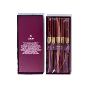 Tokyo Design Studio Wooden Chopstick Gift Set Plain Brown