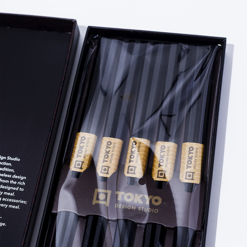 Tokyo Design Studio Wooden Chopstick Gift Set Hexagon Black Tokyo Design Studio Wooden Chopstick Gift Set Hexagon Black