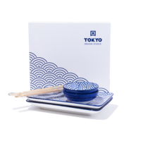 6-Delige Japanse Sushi Gift Set - Nippon Blue - Wave/Star