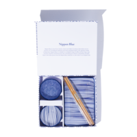 6-teiliges japanisches Sushi-Geschenkset - Nippon Blue - Linien/Punkte