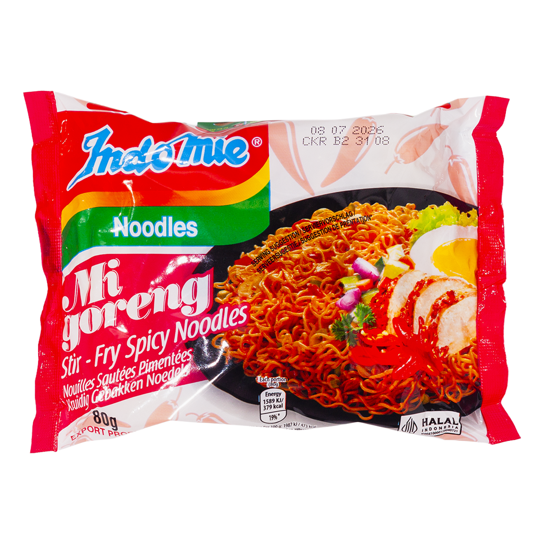 Indomie Instant Noodles Mi Goreng Pedas, 80g