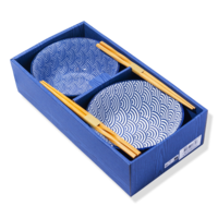 Tokyo Design Studio Nippon Blue Tayo Bowl Geschenkset Punkte & Welle