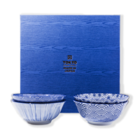 Tokyo Design Studio Nippon Blue Tayo Bowl Giftset 500ml 4pcs