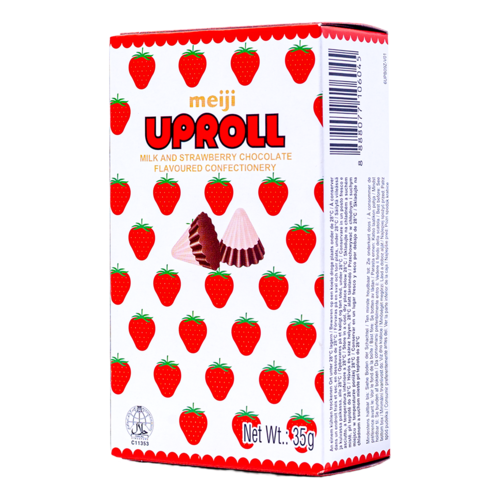 Meiji Meiji Uproll Milk & Strawberry Chocolate, 35g
