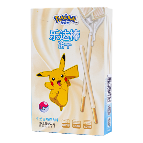 Leda Pokemon White Chocolate Biscuit Stick, 52g