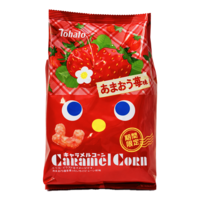 Tohato Karamell-Popcorn Amaou Erdbeer-Snack, 62 g