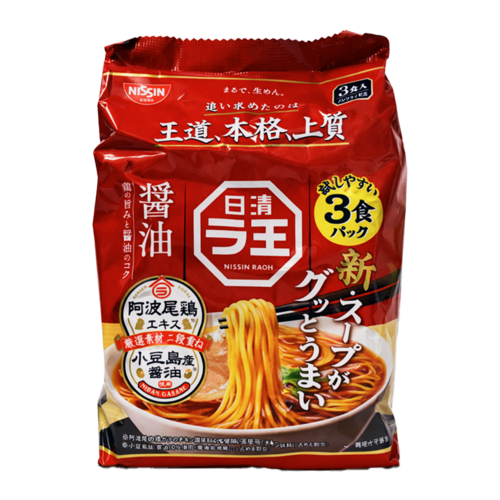 Nissin Nissin Raoh Sojasauce Instant-Nudeln, 3er-Pack, 294 g Nissin Nissin Raoh Sojasauce Instant-Nudeln, 3er-Pack, 294 g