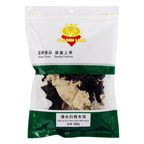 Golden Lion Golden Lion Dried Black White Fungus, 100g Golden Lion Golden Lion Dried Black White Fungus, 100g