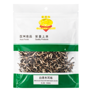 Golden Lion Golden Lion getrockneter schwarzer und weißer Pilz (Streifen), 100 g Golden Lion Golden Lion getrockneter schwarzer und weißer Pilz (Streifen), 100 g