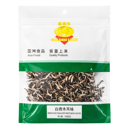 Golden Lion Golden Lion Dried Black & White Fungus (Strips), 100g