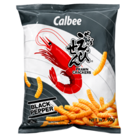 Calbee Black Pepper Prawn Crackers, 90g