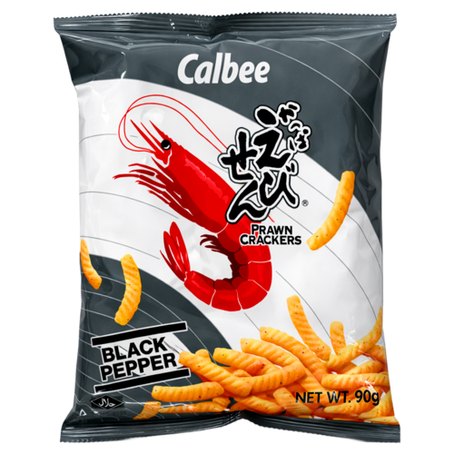 Calbee Calbee Black Pepper Prawn Crackers, 90g Calbee Calbee Black Pepper Prawn Crackers, 90g